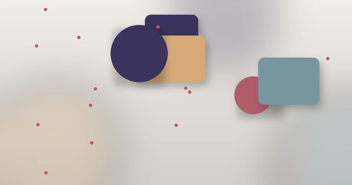 Abstract still life of neatly folded textiles and rounded shapes in plum, rose and cream tones